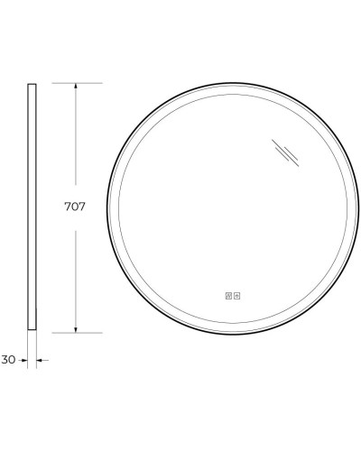 Зеркало 70,7х70,7 см Cezares Cadro CZR-SPC-CADRO-700-LED-TCH-WARM