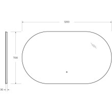 Зеркало 120х70см Cezares Vague CZR-SPC-VAGUE-1200-700-MOV