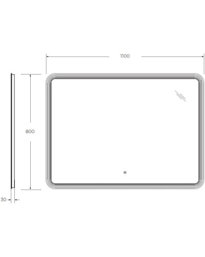 Зеркало 110х80см Cezares Duet CZR-SPC-DUET-1100-800-LED-TCH