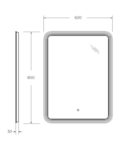 Зеркало 60х80см Cezares Duet CZR-SPC-DUET-600-800-LED-TCH