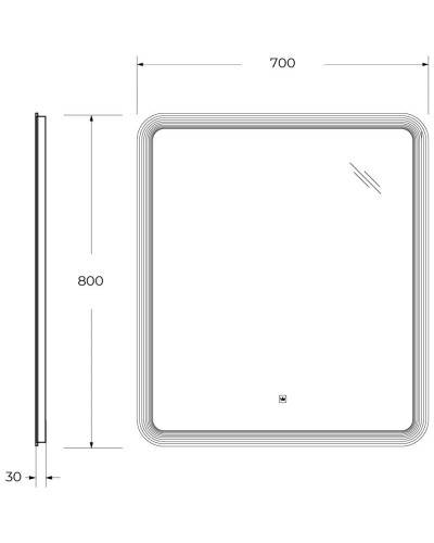 Зеркало 70х80см Cezares Duet CZR-SPC-DUET-700-800-LED-TCH