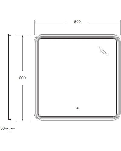 Зеркало 80х80см Cezares Duet CZR-SPC-DUET-800-800-LED-TCH