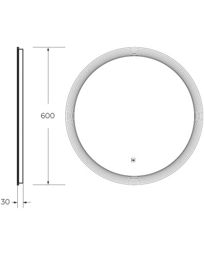 Зеркало 60х60 см Cezares Eco CZR-SPC-ECO-600-LED-TCH
