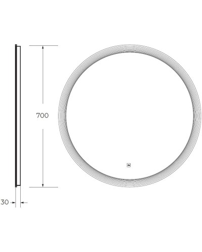 Зеркало 70х70 см Cezares Eco CZR-SPC-ECO-700-LED-TCH