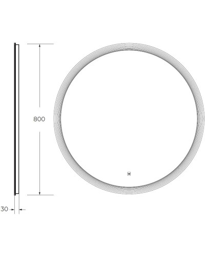 Зеркало 80х80 см Cezares Eco CZR-SPC-ECO-800-LED-TCH