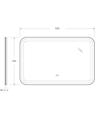 Зеркало 110х70 см Cezares Stylus CZR-SPC-STYLUS-1100-700-TCH-WARM