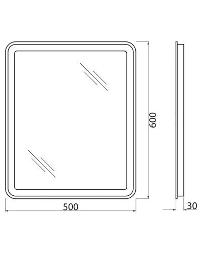 Зеркало 50х60 см BelBagno Marino SPC-MAR-500-600-LED-BTN