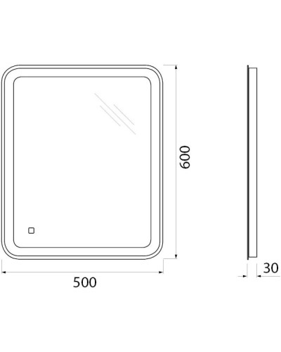 Зеркало 50х60 см BelBagno Marino SPC-MAR-500-600-LED-TCH