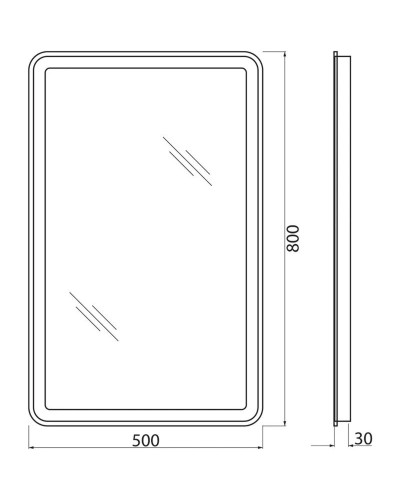 Зеркало 50х80 см BelBagno Marino SPC-MAR-500-800-LED-BTN