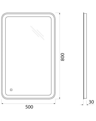 Зеркало 50х80 см BelBagno Marino SPC-MAR-500-800-LED-TCH