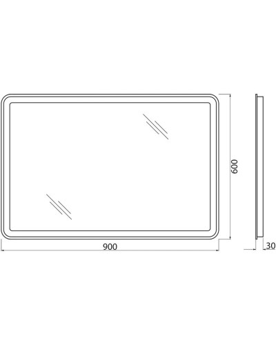 Зеркало 90х60 см BelBagno Marino SPC-MAR-900-600-LED-BTN