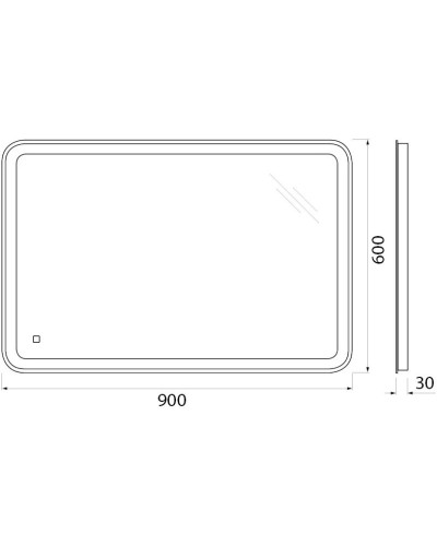 Зеркало 90х60 см BelBagno Marino SPC-MAR-900-600-LED-TCH