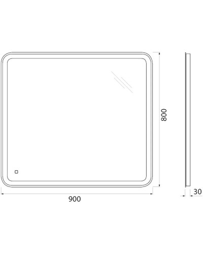 Зеркало 90х80 см BelBagno Marino SPC-MAR-900-800-LED-TCH