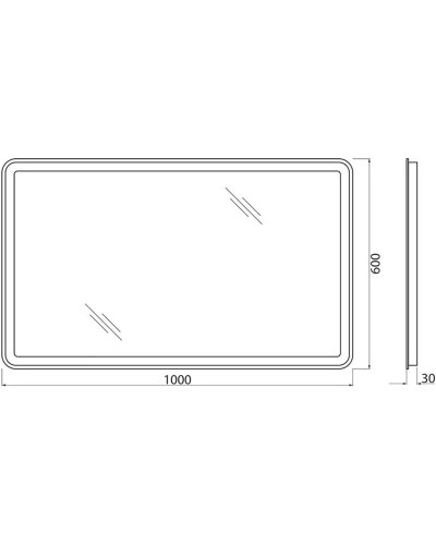 Зеркало 100х60 см BelBagno Marino SPC-MAR-1000-600-LED-BTN