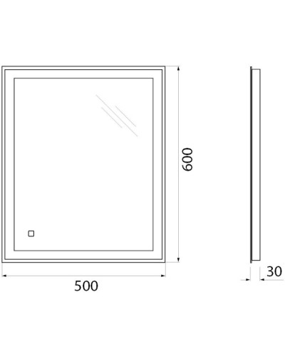 Зеркало 50х60 см BelBagno SPC-GRT-500-600-LED-TCH