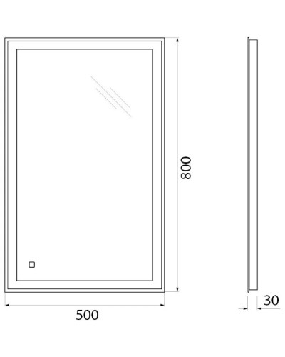 Зеркало 50х80 см BelBagno SPC-GRT-500-800-LED-TCH