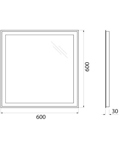 Зеркало 60х60 см BelBagno SPC-GRT-600-600-LED-BTN