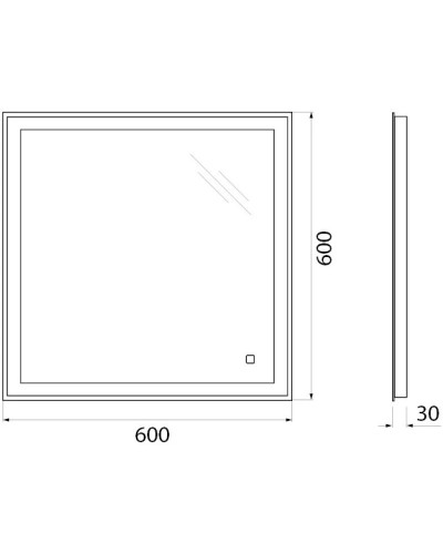 Зеркало 60х60 см BelBagno SPC-GRT-600-600-LED-TCH