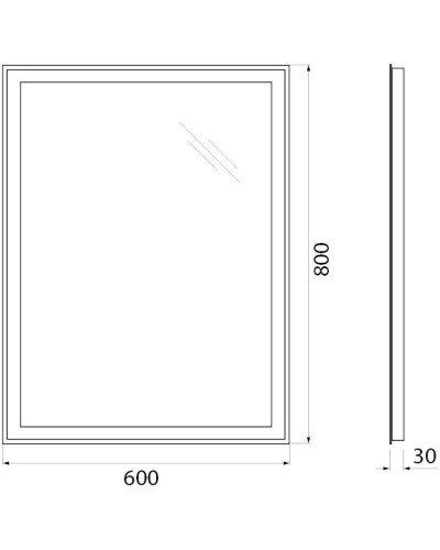 Зеркало 60х80 см BelBagno SPC-GRT-600-800-LED-BTN