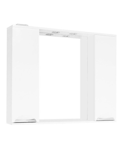 Зеркало со шкафом Style Line Жасмин 100 С с подсветкой Белый глянец