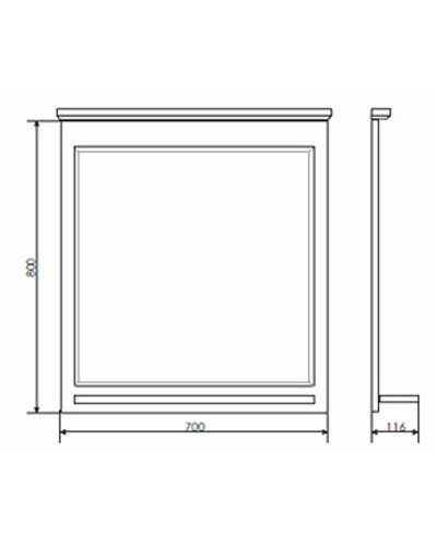 Зеркало Comforty Тбилиси 70 00003132631 Белый глянец