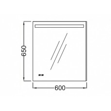 Зеркало Jacob Delafon Parallel 60 EB1430-NF с подсветкой и подогревом с сенсорным выключателем и часами