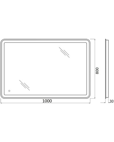 Зеркало BelBagno SPC-MAR 100 с сенсорным выключателем с подсветкой