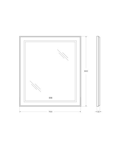 Зеркало в раме с подсветкой сенсорным выкл. и подогревом BelBagno SPC-KRAFT-700-800-LED-TCH-WARM