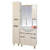 Орхидея - 75 Зеркало - шкаф прав. (свет) БЕЖ. эмаль