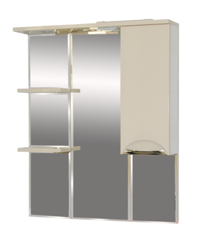 Орхидея - 75 Зеркало - шкаф прав. (свет) БЕЖ. эмаль