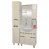 Орхидея - 75 Зеркало - шкаф прав. (свет) БЕЖ. эмаль