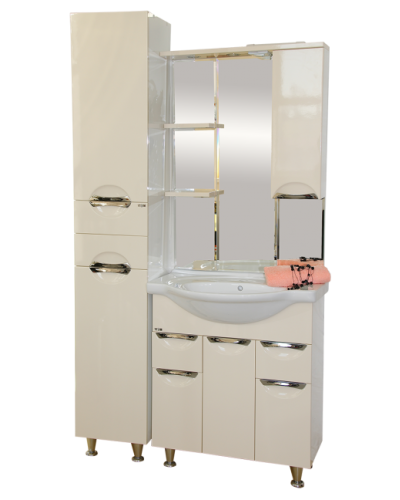 Орхидея - 75 Зеркало - шкаф прав. (свет) БЕЖ. эмаль