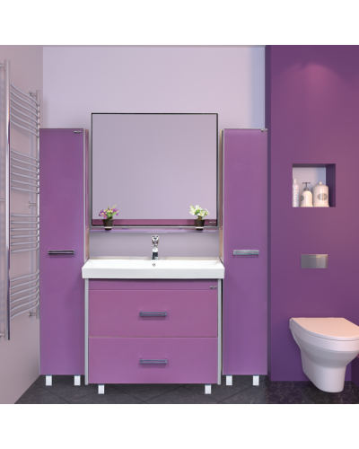 Джулия - 90 Зеркало с полочкой 12 мм сиреневое