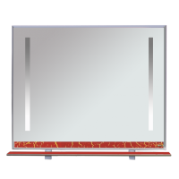 Джулия -105 Зеркало с полочкой 12 КРАКОЛЕТ красный