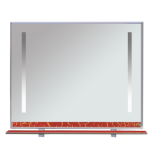 Джулия -105 Зеркало с полочкой 12 КРАКОЛЕТ красный