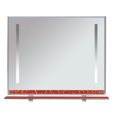 Джулия -105 Зеркало с полочкой 12 КРАКОЛЕТ красный