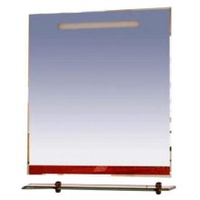 Джулия - 75 Зеркало с полочкой 12 КРАКОЛЕТ красный