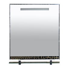 Джулия - 75 Зеркало с полочкой 12 КРАКОЛЕТ черный