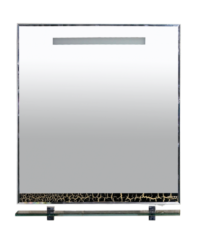 Джулия - 75 Зеркало с полочкой 12 КРАКОЛЕТ черный