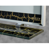 Джулия - 75 Зеркало с полочкой 12 КРАКОЛЕТ черный