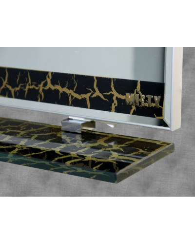 Джулия - 75 Зеркало с полочкой 12 КРАКОЛЕТ черный