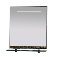 Джулия - 75 Зеркало с полочкой 12 КРАКОЛЕТ черный