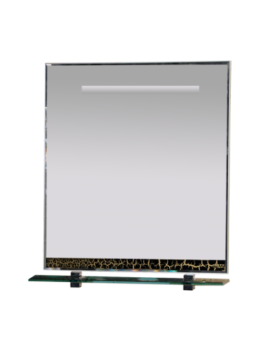 Джулия - 75 Зеркало с полочкой 12 КРАКОЛЕТ черный