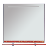 Джулия - 85 Зеркало с полочкой 12 КРАКОЛЕТ красный