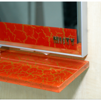 Джулия - 85 Зеркало с полочкой 12 КРАКОЛЕТ красный