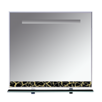 Джулия - 85 Зеркало с полочкой 12 КРАКОЛЕТ черный