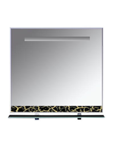 Джулия - 85 Зеркало с полочкой 12 КРАКОЛЕТ черный