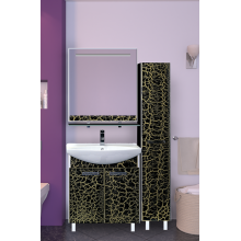 Джулия - 85 Зеркало с полочкой 12 КРАКОЛЕТ черный