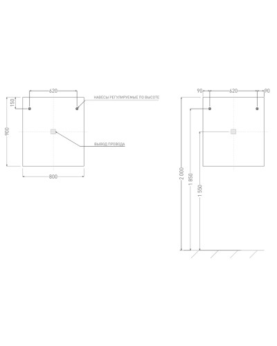 Зеркало 80x90 см Salini Ombra 27M018090BH