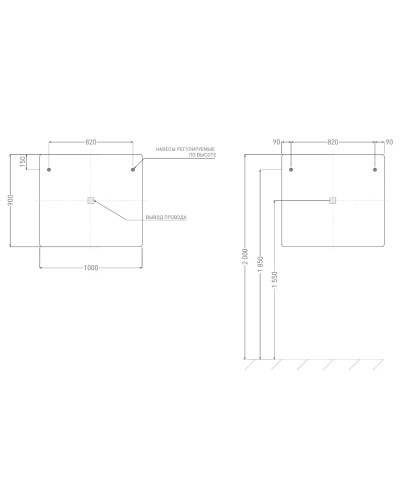 Зеркало 100x90 см Salini Ombra 27M011090BH